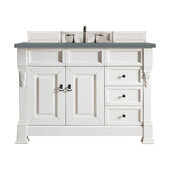  Brookfield 48'' Single Vanity in Bright White with 3cm (1-3/8'') Thick Cala Blue Quartz Top and Rectangle Undermount Sink