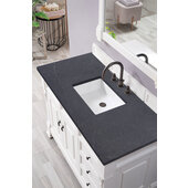  Brookfield 48'' W Bright White Single Sink Bath Vanity with 3cm (1-1/5'') Thick Charcoal Soapstone Quartz Top