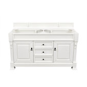  Brookfield 60'' W Bright White Double Vanity Base, No Countertop