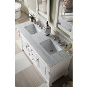  Brookfield 60'' W Bright White Double Vanity with 3cm (1-3/8'') Thick Arctic Fall Solid Surface Top