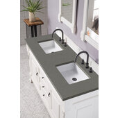  Brookfield 60'' W Bright White Double Vanity with 3cm (1-3/8'') Thick Grey Expo Quartz Top