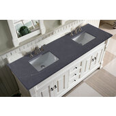  Brookfield 72'' W Bright White Double Vanity with 3cm (1-3/8'') Thick Charcoal Soapstone Quartz Top