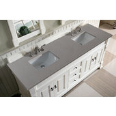  Brookfield 72'' W Bright White Double Vanity with 3cm (1-1/5'') Thick Grey Expo Quartz Top