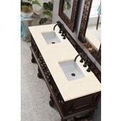  Balmoral 72'' W Antique Walnut Double Vanity with 3cm (1-3/8'') Thick Eternal Marfil Quartz Top