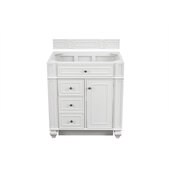  Bristol Single Vanity Bright White with 3cm Arctic Fall Solid Surface Top 30'' W x 23-1/2'' D x 34'' H