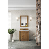  Bristol Single Vanity Saddle Brown with 3cm Arctic Fall Solid Surface Top 30'' W x 23-1/2'' D x 34'' H