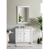  Bristol Single Vanity Bright White with 3cm Arctic Fall Solid Surface Top 36'' W x 23-1/2'' D x 34'' H