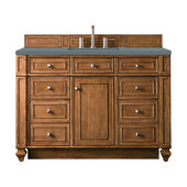  Bristol 48'' Single Vanity in Saddle Brown with 3cm (1-3/8'') Thick Cala Blue Quartz Top and Rectangle Undermount Sink
