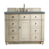  Bristol 48'' Single Vanity in Vintage Vanilla with 3cm (1-3/8'') Thick Cala Blue Quartz Top and Rectangle Undermount Sink