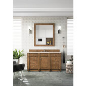  Bristol Single Vanity Saddle Brown with 3cm Arctic Fall Solid Surface Top 60'' W x 23-1/2'' D x 34'' H