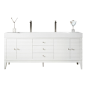  Linear 72'' Double Bathroom Vanity Cabinet Only in Glossy White