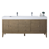  Linear 72'' Double Bathroom Vanity Cabinet Only in Whitewashed Walnut