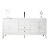  Linear 72'' Single Bathroom Vanity Cabinet Only in Glossy White