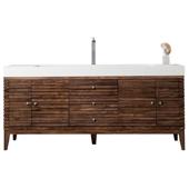 Linear 72'' Single Bathroom Vanity Cabinet Only in Mid Century Walnut