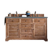  Savannah 60'' Double Vanity Cabinet, Driftwood, No Countertop