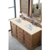  Savannah 60'' W Driftwood Double Vanity with 3cm (1-3/8'') Thick Marfil Quartz Top