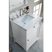  Savannah 26'' Bright White Single Bathroom Vanity with 3 cm Arctic Fall Solid Surface Top