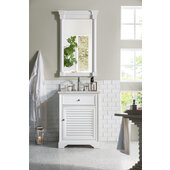  Savannah 26'' Bright White Single Bathroom Vanity with 3 cm Carrara White Marble Top