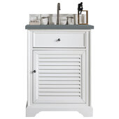  Savannah 26'' Single Vanity Cabinet in Bright White with 3cm (1-3/8'') Thick Cala Blue Quartz Top and Rectangle Undermount Sink