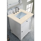  Savannah Single Vanity Cabinet Bright White with 3cm Eternal Marfil Quartz Top w/ Sink