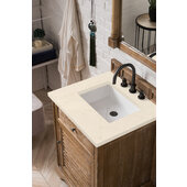  Savannah 26'' Driftwood Single Bathroom Vanity with 3 cm Eternal Marfil Quartz Top