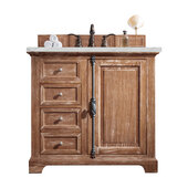  Providence 36'' Single Vanity Cabinet in Driftwood with 3cm (1-3/8'') Thick Ethereal Noctis Quartz Top and Rectangle Sink