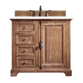  Providence 36'' Single Vanity Cabinet in Driftwood w/ 3cm (1-3/8'') Thick White Zeus Quartz Top, 36'' W x 23-1/2'' D x 34-5/16'' H