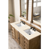  Providence 60'' W Driftwood Double Vanity with 3cm (1-3/8'') Thick Eternal Marfil Quartz Top