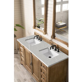  Providence 60'' W Driftwood Double Vanity with 3cm (1-3/8'') Thick Eternal Serena Quartz Top