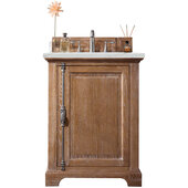  Providence 26'' Single Vanity Cabinet in Driftwood with 3cm (1-3/8'') Thick Ethereal Noctis Quartz Top and Rectangle Sink