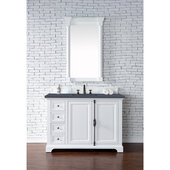  Providence Single Vanity Cabinet Bright White with 3cm Charcoal Soapstone Quartz Top w/ Sink