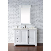  Providence Single Vanity Cabinet Bright White with 3cm Eternal Jasmine Pearl Quartz Top w/ Sink