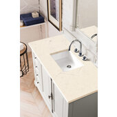  Providence Single Vanity Cabinet Bright White with 3cm Eternal Marfil Quartz Top w/ Sink