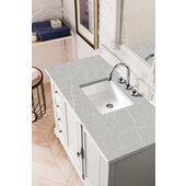  Providence Single Vanity Cabinet Bright White with 3cm Eternal Serena Quartz Top w/ Sink