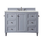  Copper Cove Encore 48'' Single Vanity in Silver Gray w/ 3cm (1-3/8'') Thick Ethereal Noctis Quartz Countertop and Rectangle Sink