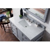  Copper Cove Encore 48'' Single Bathroom Vanity, Silver Gray with 3 cm Carrara Marble Top and Satin Nickel Hardware - 53'' W x 23-1/2'' D x 36-1/4'' H