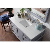  Copper Cove Encore 48'' Single Bathroom Vanity, Silver Gray with 3 cm Arctic Fall Solid Surface Top and Satin Nickel Hardware - 53'' W x 23-1/2'' D x 36-1/4'' H