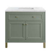  Chicago 36'' Single Vanity in Smokey Celadon with 3cm (1-3/8'') Thick Arctic Fall Top and Rectangle Undermount Sink