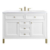  Chicago 48'' Single Vanity in Glossy White with 3cm (1-3/8'') Thick Arctic Fall Top and Rectangle Undermount Sink