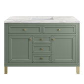  Chicago 48'' Single Vanity in Smokey Celadon with 3cm (1-3/8'') Thick Arctic Fall Top and Rectangle Undermount Sink