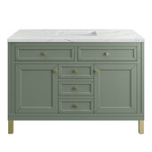  Chicago 48'' Single Vanity in Smokey Celadon with 3cm (1-3/8'') Thick Ethereal Noctis Top and Rectangle Undermount Sink