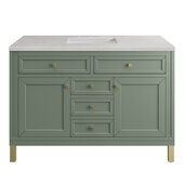 Chicago 48'' Single Vanity in Smokey Celadon with 3cm (1-3/8'') Thick Eternal Serena Top and Rectangle Undermount Sink