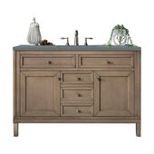  Chicago 48'' Single Vanity in Whitewashed Walnut with 3cm (1-3/8'') Thick Cala Blue Quartz Top and Rectangle Undermount Sink