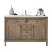  Chicago 48'' Single Vanity in Whitewashed Walnut with 3cm (1-3/8'') Thick Ethereal Noctis Quartz Top and Rectangle Sink