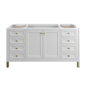  Chicago 60'' Single Vanity in Glossy White, Base Cabinet Only