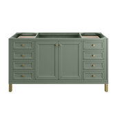  Chicago 60'' Single Vanity in Smokey Celadon, Base Cabinet Only