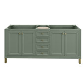  Chicago 72'' Double Vanity in Smokey Celadon, Base Cabinet Only