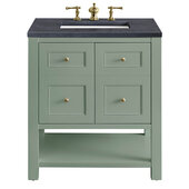  Breckenridge 30'' Single Vanity in Smokey Celadon with 3cm (1-3/8'') Thick Charcoal Soapstone Countertop and Rectangle Sink