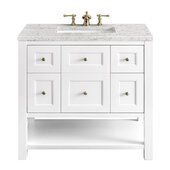  Breckenridge 36'' Single Vanity in Bright White with 3cm (1-3/8'') Thick Eternal Jasmine Pearl Countertop and Rectangle Sink