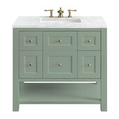  Breckenridge 36'' Single Vanity in Smokey Celadon with 3cm (1-3/8'') Thick Arctic Fall Countertop and Rectangle Undermount Sink